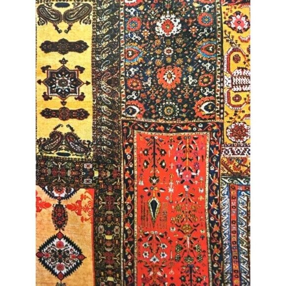 Joe Namath  by Arrow Vintage 1970s Mens Retro Patchwork Print Shirt Large - Picture 6 of 7